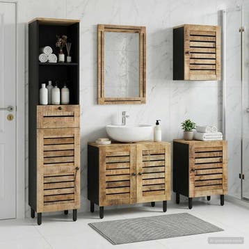 vidaXL Badkamerkast set 5 st Naturel 38 x 33 x 160 cm, Verzenden, Nieuw