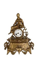 Pendule - Zinklegering, Messing - 1850-1900, Antiek en Kunst