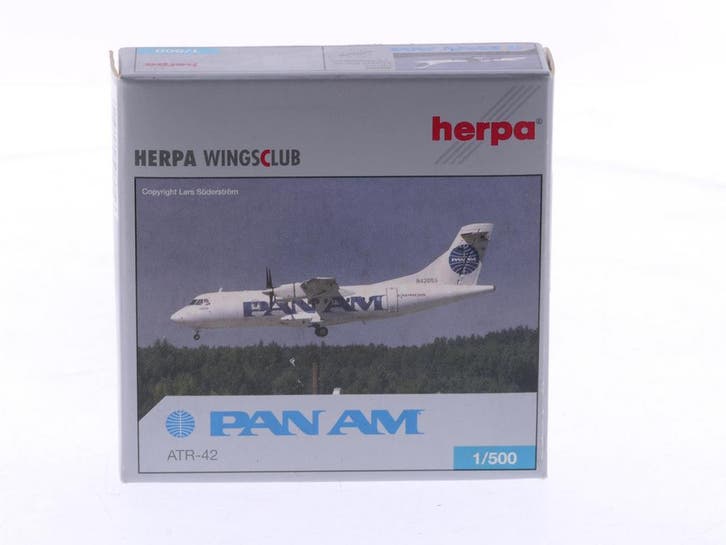 Schaal 1:500 Herpa 508056 Pan Am Express ATR-42 Reg. N420..., Hobby en Vrije tijd, Modelbouw | Vliegtuigen en Helikopters, Zo goed als nieuw