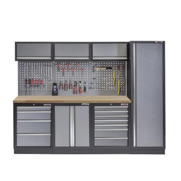 Werkbank set met hoge kast, gereedschapswand, 3 x hangkast, Ophalen of Verzenden, Nieuw