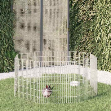 vidaXL Dierenverblijf 8 panelen 54x60 cm gegalvaniseerd, Dieren en Toebehoren, Verzenden, Nieuw