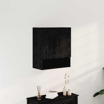 vidaXL Wandkast 60 x 31 x 70 cm Bewerkt hout Zwart Eiken, Huis en Inrichting, Verzenden, Nieuw