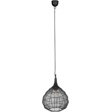 Metalen LED Hanglamp Trion Sorana - Zwarte 1-lichts E27 Hang, Verzenden, Nieuw