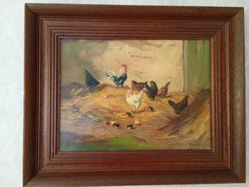 Willem korteling (1889-1964) - De kippenschuur, Antiek en Kunst