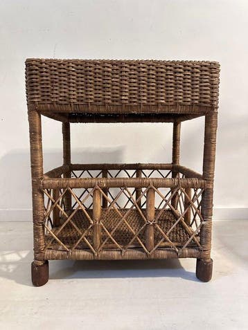 Bijzettafel - Rattan- en wicker-bijzettafel met