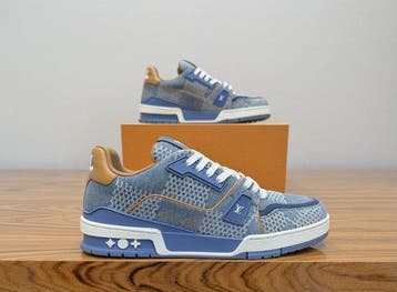 Louis Vuitton - LV Trainer Blue Damier 3D Denim - Sneakers -
