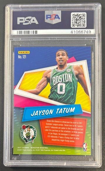 2017 Panini Revolution Jayson Tatum #121 Rookie-kaart - PSA, Nieuw