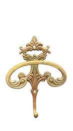 Kapstok - Messing - 4 kapstokken met haak