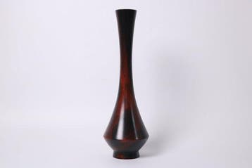 Takaoka bronzen flesvormige ikebana-vaas door Aso Shugetsu -