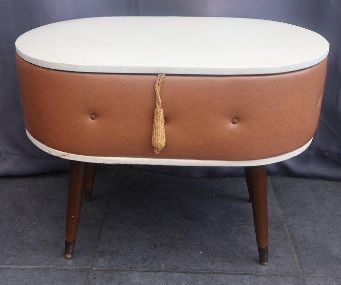 Boîte à couture - Bois, Métal, simili-cuir - Meuble de, Antiquités & Art, Art | Objets design