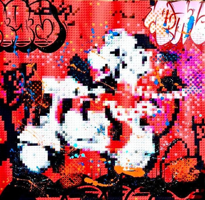 Moabit - Mickey and Minnie X Lego Vespa, Antiek en Kunst, Kunst | Schilderijen | Modern