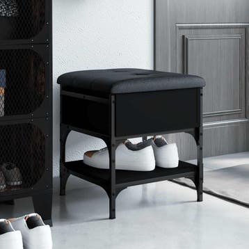 vidaXL Schoenenbank 42x42x45 cm bewerkt hout zwart, Huis en Inrichting, Verzenden, Nieuw