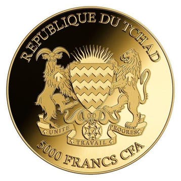 Tchad. 5000 Francs 1/200 oz 999 Fine Gold 5000 CFA Francs
