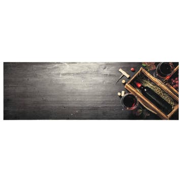 vidaXL Keukenmat wasbaar wijnflesprint 60x180 cm fluweel, Verzenden, Nieuw