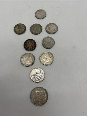 België. 1910 Lot de 10 pièces en argent (Zonder