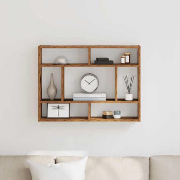 vidaXL Wandschap 75x16x55 cm bewerkt hout oud houtkleurig, Verzenden, Nieuw