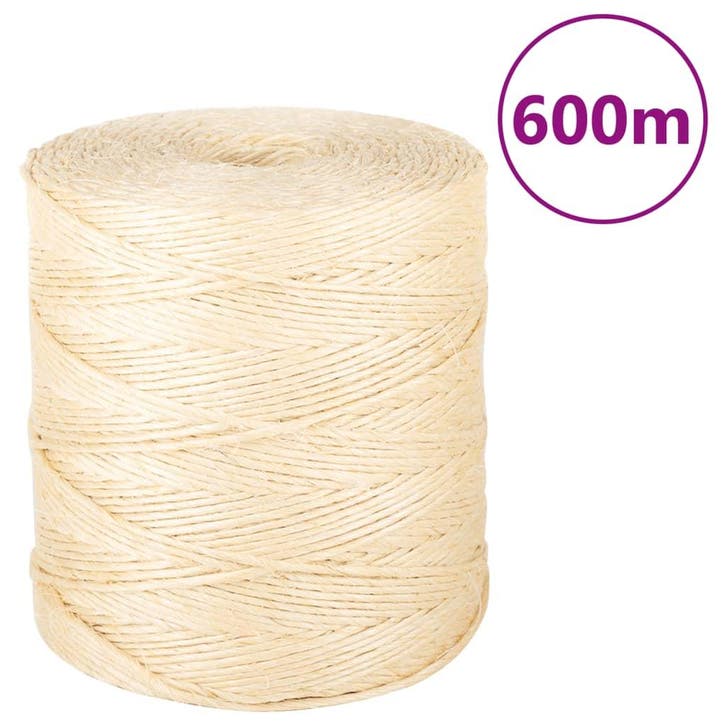 vidaXL Touw 2 mm 600 m 100% sisal, Doe-het-zelf en Bouw, IJzerwaren en Bevestigingsmiddelen, Nieuw, Verzenden