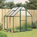 vidaXL Tuinkas met basisframe 169x169x195 cm aluminium groen, Verzenden