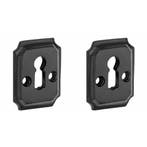 Set van twee sleutelplaatjes Arlon ijzer zwart, Bricolage & Construction