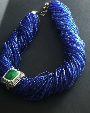 glas - Kraagketting - 50 Murano-kralen, Antiek en Kunst