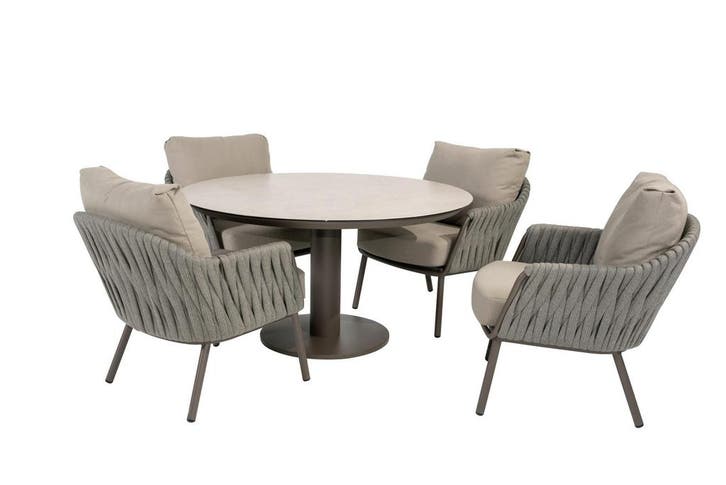 Taste by 4 Seasons Cannes low dining tuinset met Sarah tafel, Jardin & Terrasse, Ensembles de jardin