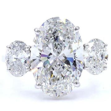 Ring - 18 karaat Witgoud - 6.09ct. tw. Diamant (Lab-grown) -, Nieuw