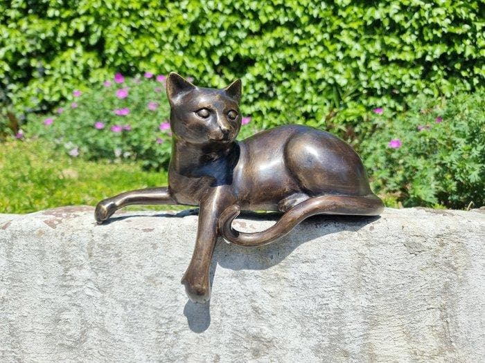 Figurine - Cat - Bronze, Antiquités & Art, Curiosités & Brocante