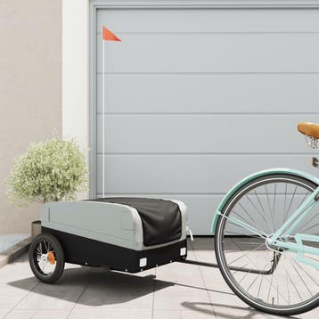 vidaXL Fietstrailer 30 kg ijzer zwart en grijs, Verzenden, Nieuw