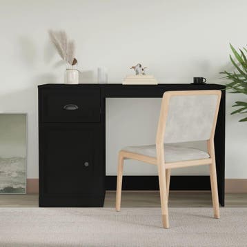 vidaXL Bureau met lade 115x50x75 cm bewerkt hout zwart, Verzenden