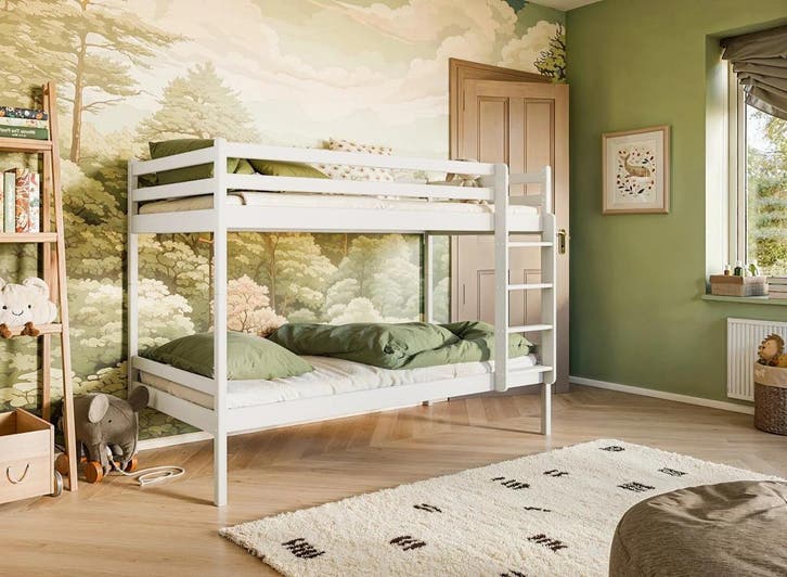 Stapelbed Niek - 2-persoons - Kinderbed - Wit  - 80 x 200 cm, Kinderen en Baby's, Kinderkamer | Stapelbedden en Hoogslapers, Nieuw
