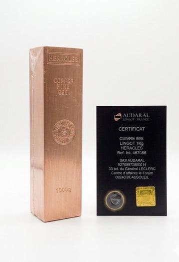 1 kilogram - Koper .999 - Heracles Audaral, France -