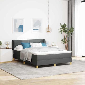 vidaXL Boxspring bed met matras Donkergrijs 160 x 200 cm, Verzenden, Nieuw