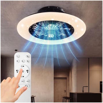 Plafondlamp met ventilator Storm, dimbaar, achteruitloop, Verzenden, Nieuw