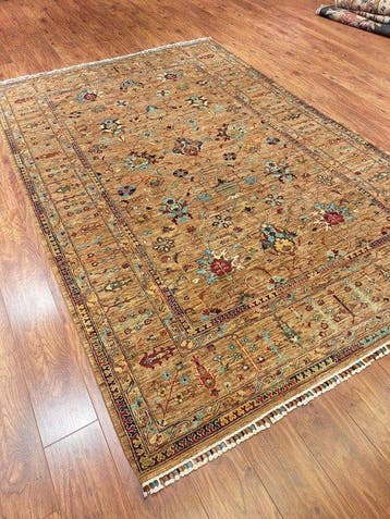 Ziegler, Premium camelkleur en turquoise 100% handgeknoopt, Nieuw