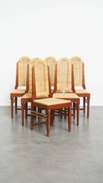 Ensemble de sièges - Bois, Rotin - Ensemble de six chaises