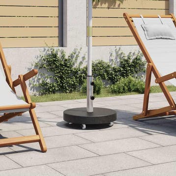 vidaXL Parasolvoet rond 30 kg graniet zwart, Tuin en Terras, Verzenden, Nieuw