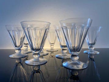 Val Saint Lambert - Drinkset (8) - Model Art Déco Eurel -