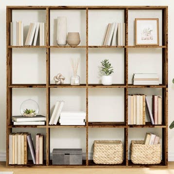 vidaXL Boekenkast 137,5x29x137,5 cm bewerkt hout oud, Verzenden