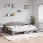 vidaXL Slaapbank met onderschuifbed en matrassen 80x200 cm, Verzenden, Nieuw