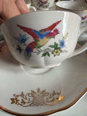Keller et Guérin de Luneville - Koffieservies (27) - Bird of