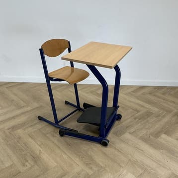Vanerum complete ergonomische schoolset 1x stoel (zith. 65, Huis en Inrichting, Stoelen, Gebruikt, Blauw, Hout
