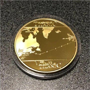 RMS Titanic Memorial Coin — Passenger Ship Route Engraved