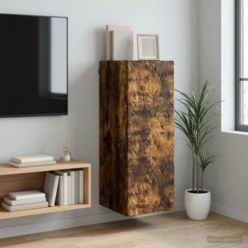 vidaXL Wandkast 33 x 34,5 x 90 cm Bewerkt hout Gerookt eiken, Verzenden, Nieuw