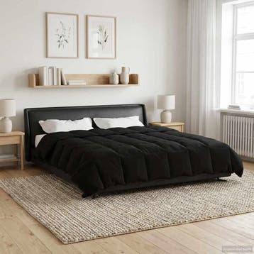 vidaXL Volledig Jaar Dekbed 200 x 240 cm 4 seizoenen Zwart, Verzenden