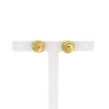 Vintage gouden ronde oorstekers (Oorbellen), Handtassen en Accessoires, Oorbellen, Ophalen of Verzenden, Gebruikt, Goud, Goud
