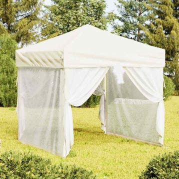 vidaXL Partytent inklapbaar met zijwanden 2x2 m crèmekleurig, Tuin en Terras, Verzenden, Nieuw