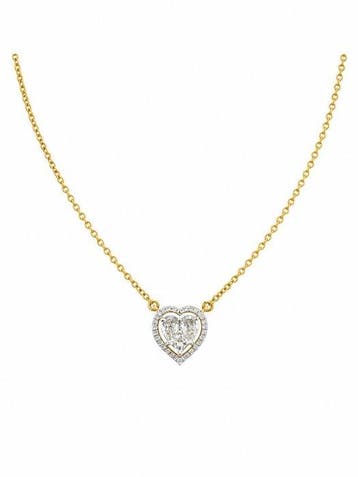 Ketting met hanger - 18 karaat Geel goud - 0.86ct. tw.