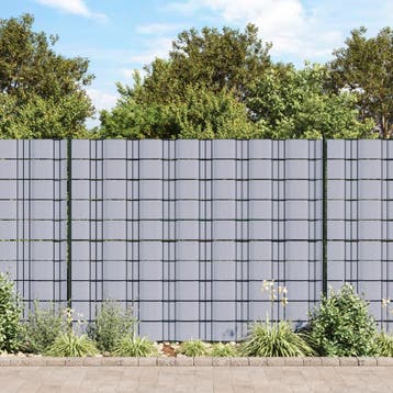 vidaXL Tuinscherm 70x0,19 m PVC lichtgrijs, Verzenden, Nieuw
