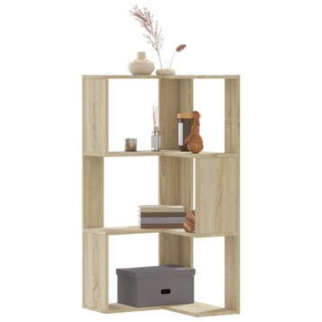 vidaXL Boekenkast 3-laags hoek 50x50x102 cm bewerkt hout, Verzenden, Nieuw