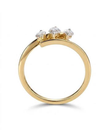 Bague tendance - 14 carats Or jaune - 0.59ct. tw. Diamant, Bijoux, Sacs & Beauté